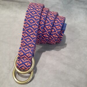 J Crew Ring Buckle Belt Women's Size‎ S/M Pink Blue Woven